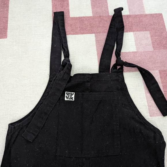 Black Lucy & Yak Woven Dungarees - Picture 2 of 4